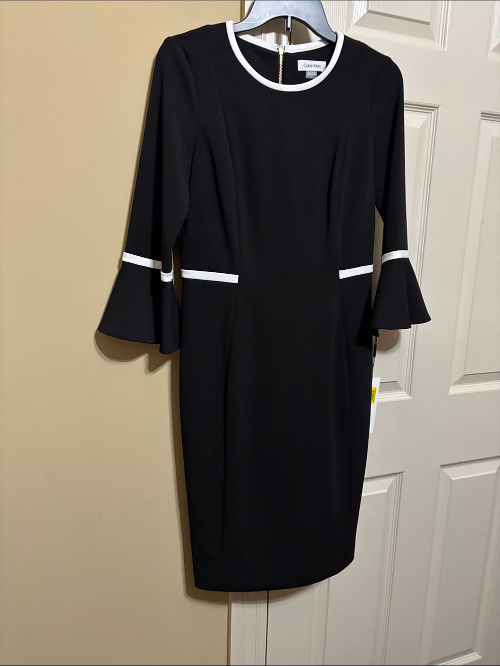 Calvin Klein Black Dress with White Trim